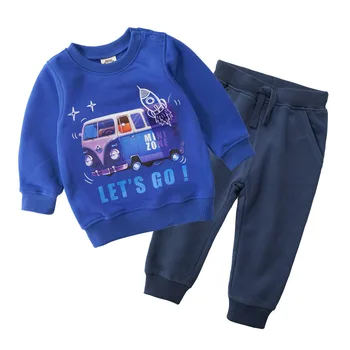 

baby boy Autumn Warm Suit 2-8 years Children Two Piece Sports Wear Casual Active Animal kids Infantil baby girl school dress