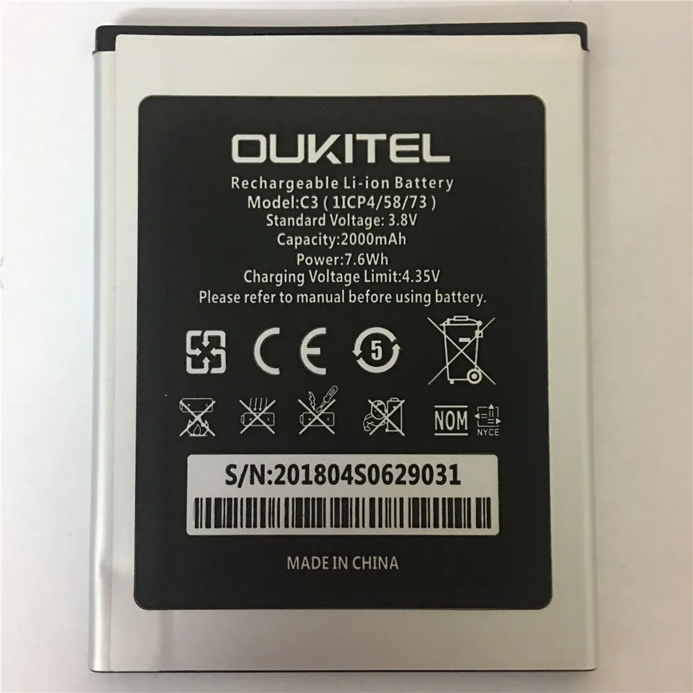100% Original High Quality New 2000mAh For Oukitel C3 battery For Oukitel C3 phone Battery +tracking number 100% Original High Quality New 2000mAh For Oukitel C3 battery For Oukitel C3 phone Battery +tracking number