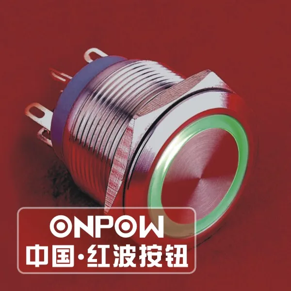 ONPOW 22 мм микро путешествие мгновенный IP67 1NO1NC кольцо светодиодный ная нержавеющая
