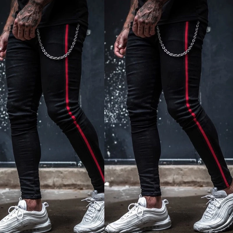 Men denim jet black Jeans Slim men's fashion Jeans Hip hop Skinny pencil Jeans For Men high street patchwork stretch jeans men Men denim jet black Jeans Slim men's fashion Jeans Hip hop Skinny pencil Jeans For Men high street patchwork stretch jeans men