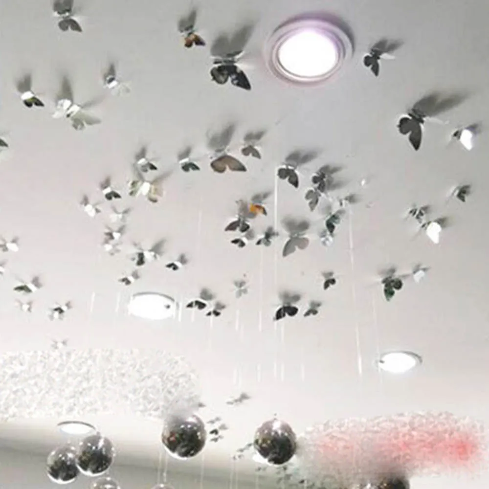 

12pcs/lot Double Layer 3D Rainbow Butterfly Wall Stickers Butterfly on The Wall Colorful Bedroom Living Room Home Fridge Decor