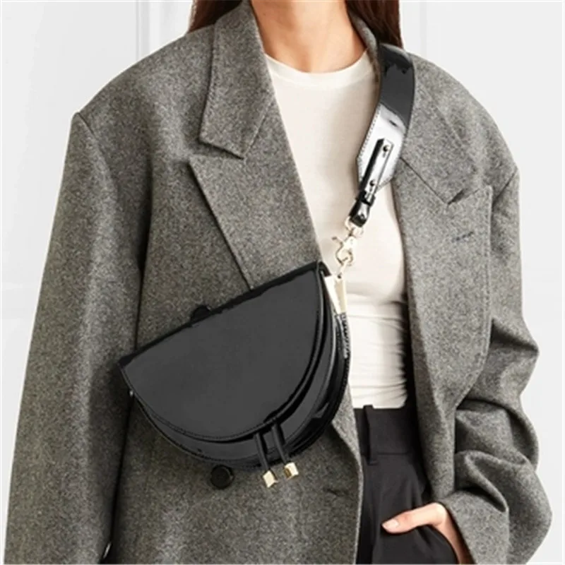 

Hot New Alligator Flap Women Small Crossbody Bags European Fashion Crocodile Patent PU Leather Solid Handbags Sling Bags Mini