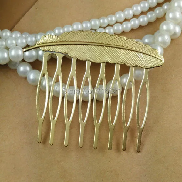 43x40mm Blank Hair Clips Side Combs Pin Barrettes 8 Teeth Wedding