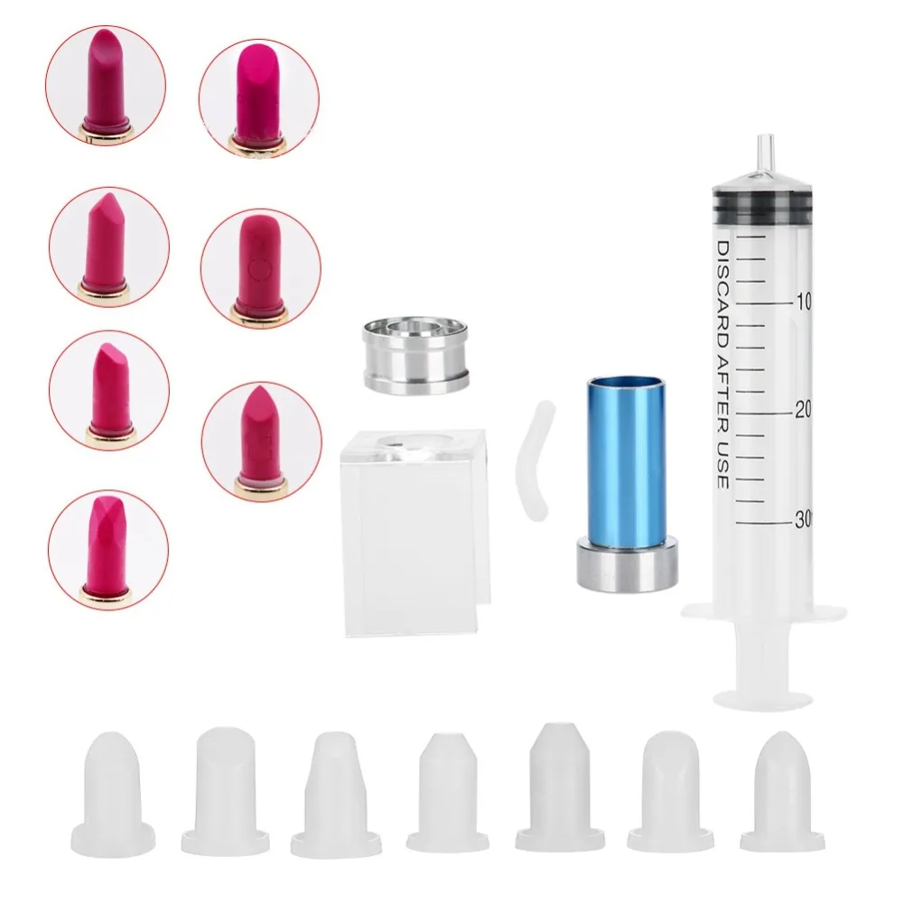 1 set Lipstick Mold Silicone Homemade Lip Balm Mould Filling Kit DIY