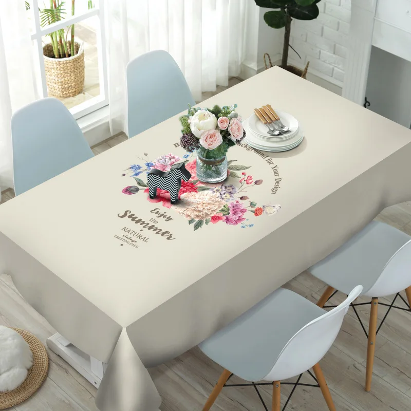 

Customize 3D Tablecloth Europe Carved Flowers Pattern Waterproof cloth Thicken Rectangular Wedding table cloth Home Textiles