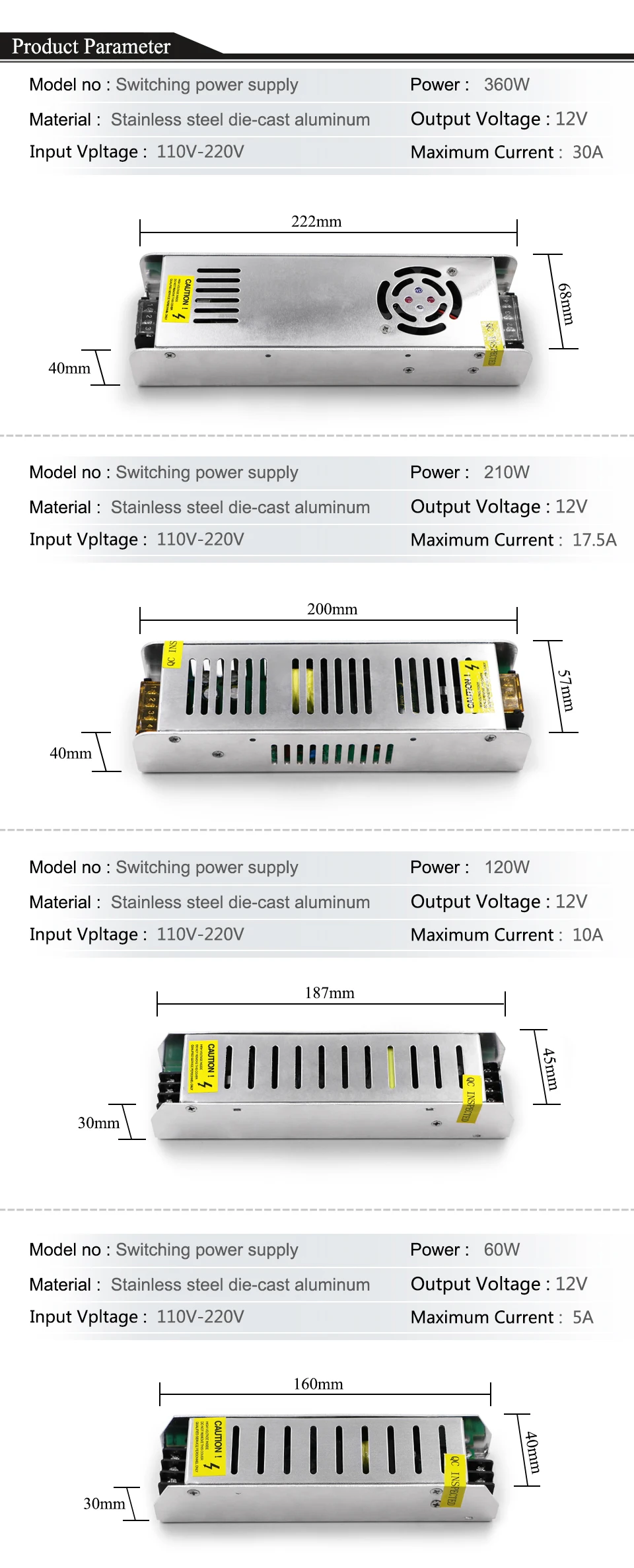 EnwYe DC12V 1A 2A 3A 5A 10A 17.5A 30A светильник ing светодиодный драйвер Мощность адаптер для Светодиодные ленты светильник переключатель Питание