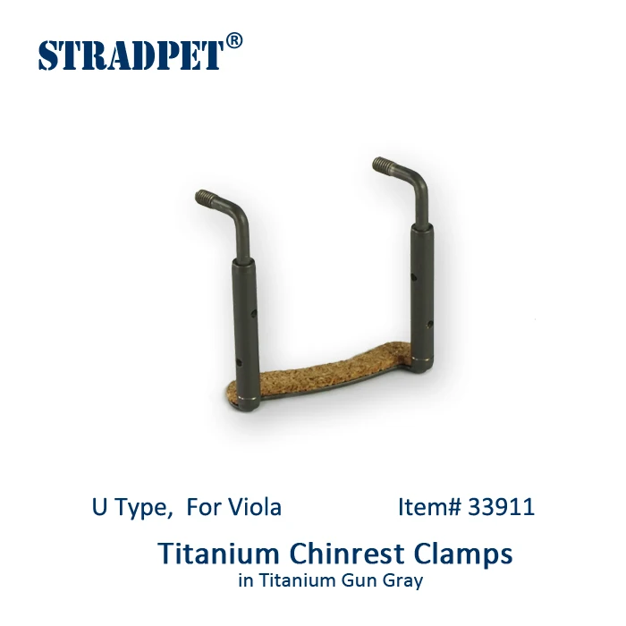 

STRADPET Titanium U-Type Chinrest Clamps with Pitch 42mm for Viola in Titanium Gun Gray, for Viola, Viola Accessories