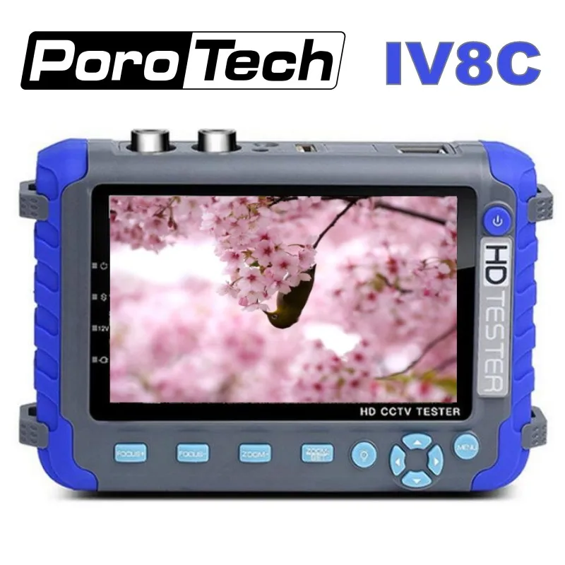 

Professional CCTV Security Testing Tool IV8C 5 Inch TFT LCD 5MP AHD TVI 4MP CVI CVBS CCTV Camera Tester Monitor Support PTZ UTP