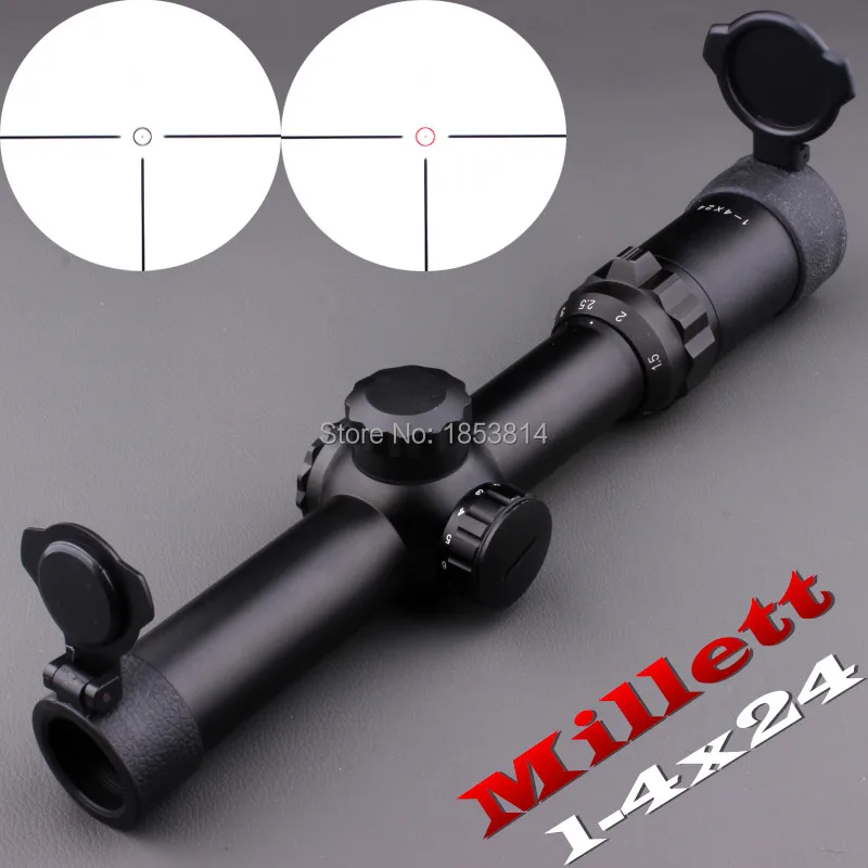 

Millett 1-4x24 Illuminated Dot-30mm Tube Rifle Scope For Hunting Free Shipping Ak 47 553 Holographic Sight