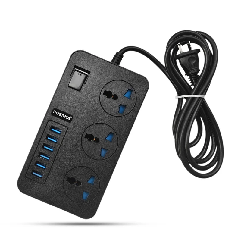 comprar Home Electronic Power Strip Portas 6 3 Saídas USB Carregamento Rápido Interface de Extensão Do REINO UNIDO EUA T 01 Tomadas Plugues Padrão Inteligente