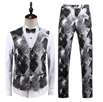 

autumn Black and white men vest and pants slim design waistcoat men pant Asia size S M L XL XXL XXXL XXXXL XXXXXL vests mens