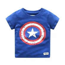 2021 verão capitão américa bebê meninos t camisa crianças puro algodão dos desenhos animados avenger manga curta topos camisa camisa garcon meninos roupas