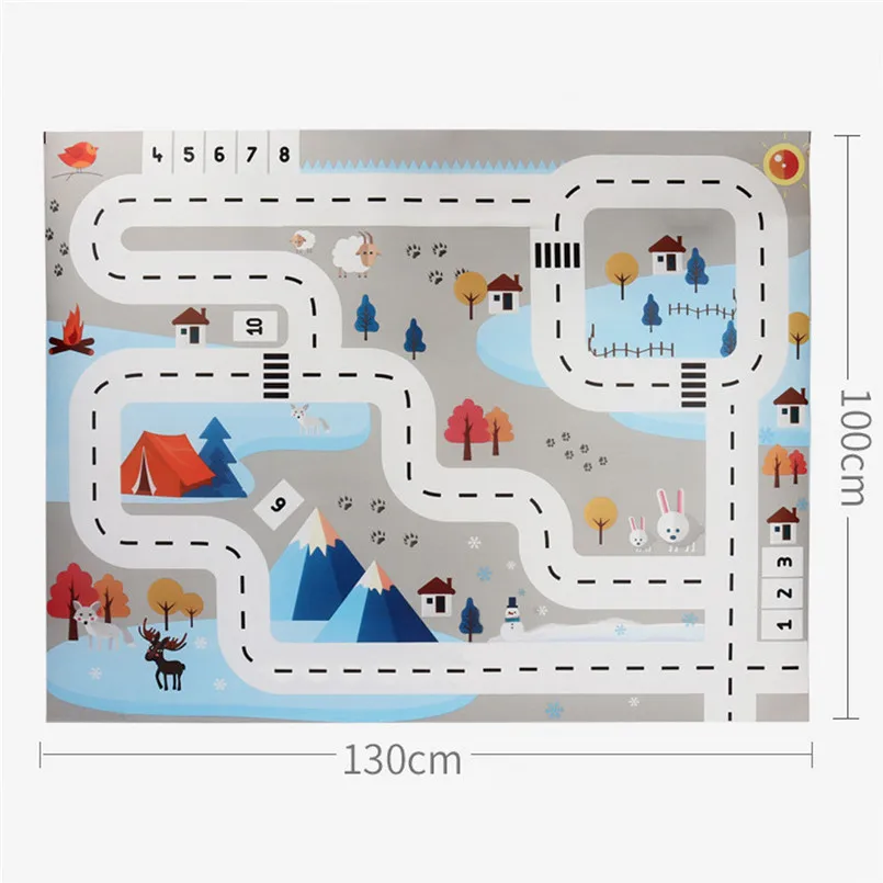 130*100 см детский игровой коврик город дорожные здания парковка карта игра сцена карта развивающие игрушки аксессуары не включают машины 30AP08