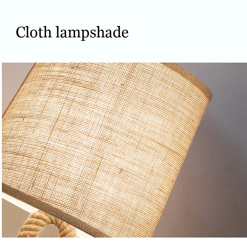 American table lamp retro rope cloth loft art bedside lamp bedroom study office cafe hotel restaurant bar light E27 desk light American table lamp retro rope cloth loft art bedside lamp bedroom study office cafe hotel restaurant bar light E27 desk light