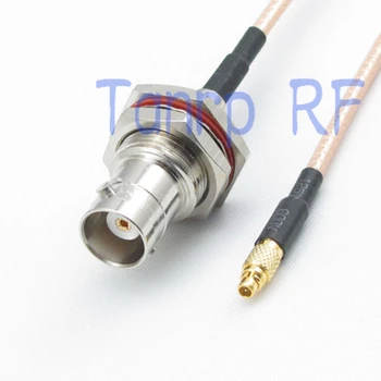 

6in MMCX male to BNC female nut bulkhead RF adapter connector 15CM Pigtail coaxial jumper cable RG316 extension cord