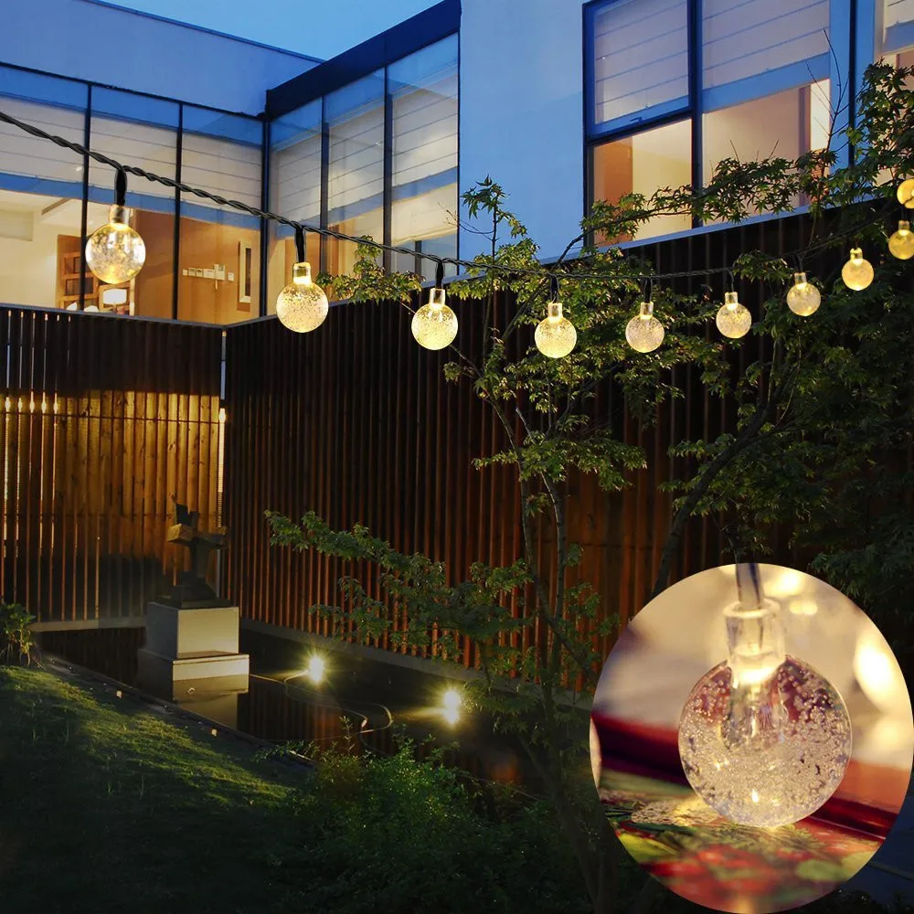 Kmashi 6M 30LED Crystal Ball LED String Solar Panels Waterproof Outdoor Lighting String Fairy Kmashi 6M 30LED Crystal Ball LED String Solar Panels Waterproof Outdoor Lighting String Fairy