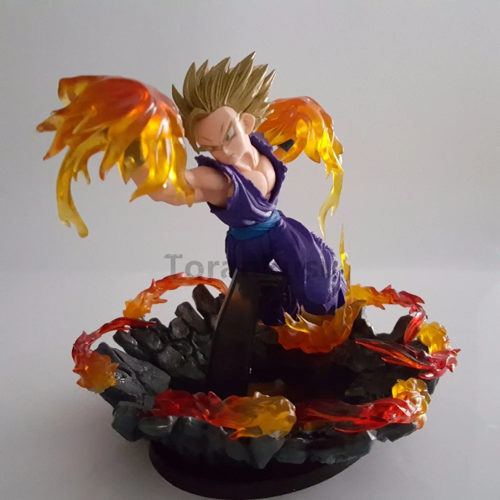 Dragon Ball Z Гохан Супер Saiyan костюме Fire Fist ПВХ Фигурки светодиодный светильник аниме