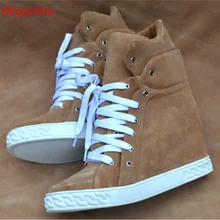 Miquinha марка крест связали женщин обувь высота увеличение высокие ботинки super star девушка взрослых повседневная обувь zapatos mujer