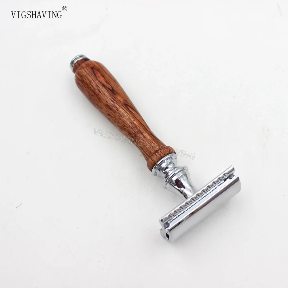 Безопасная бритва с двумя краями и деревянной ручкой Bubinga