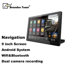 Car truck lorry WIFI GPS Navigation Android Bluetooth GPS navigation,9inch screen,dual camera recording,free shipping
