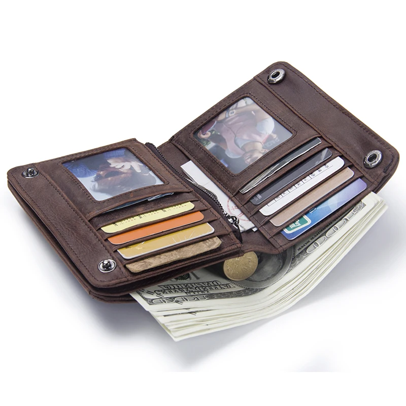 Goedkoop Gratis Graveren Vintage Merk mannen Portemonnee Crazy Horse Lederen Bifold Portefeuilles Korte Mannelijke Geld Tas Portemonnee Kwaliteit Kaart houder