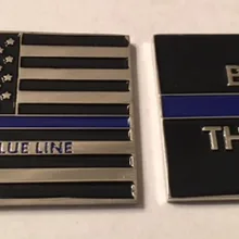 50 шт./100 шт./200 шт., DHL,, тонкая Голубая линия, флаг сзади, синяя полиция, наградная монета, NYPD