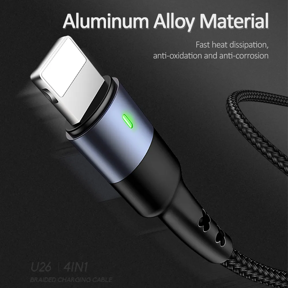 Кабель Micro USB USAMS 3 в 1 кабель 3A type C для iPhone зарядный кабели 4 6 6s 7 8 x xs Samsung|Кабели