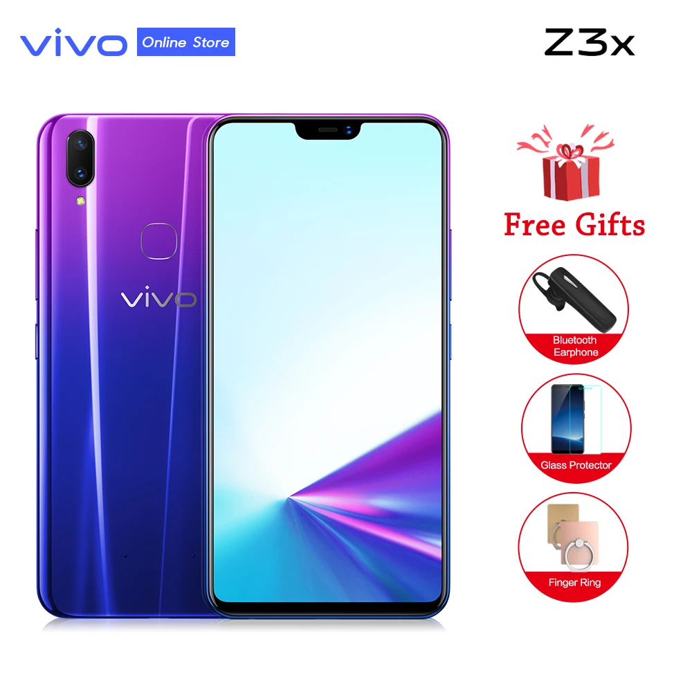 Vivo Z3x Новое поступление мобильный телефон полный экран 4 Гб + 64 ГБ Android 9 0 SDM660AIE 6 26