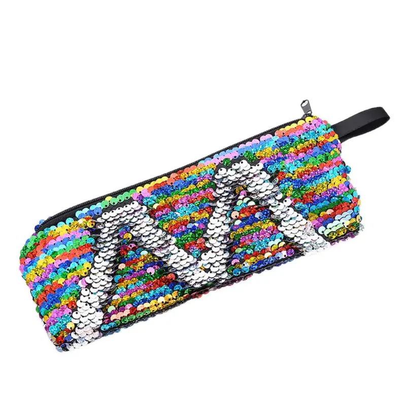 عكسها الترتر ماكياج الحقيبة التجميل حقيبة سستة القلم مقلمة تخزين محفظة