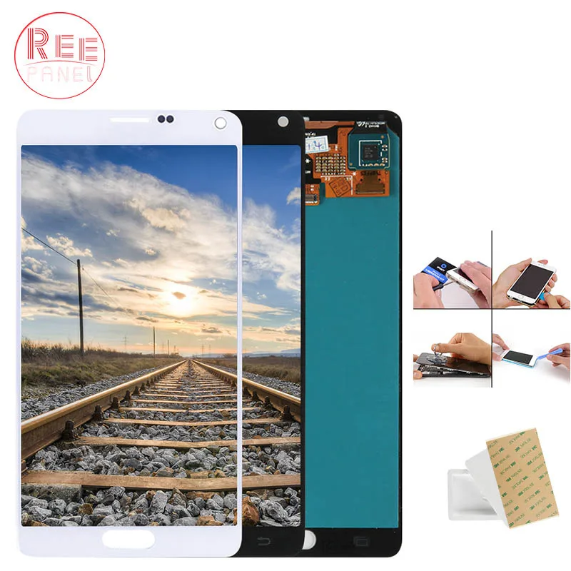 

ORIGINAL 5.7'' AMOLED Screen For SAMSUNG Galaxy Note 4 LCD Display Note4 N910 Touch Screen Digitizer N910A N910F N9100 LCD