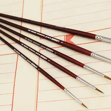 6 шт. Высокое качество чистый волчий хвост кисть гуашь, акварель масляной живописи принадлежности художественные кисти Раскрашивание Ручка