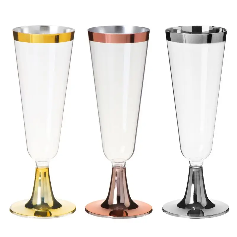 

6pcs/set Disposable Plastic Red Wine Glass Wedding Toasting champagne flutes glasses Drink Cup Party marriage Wine decoration