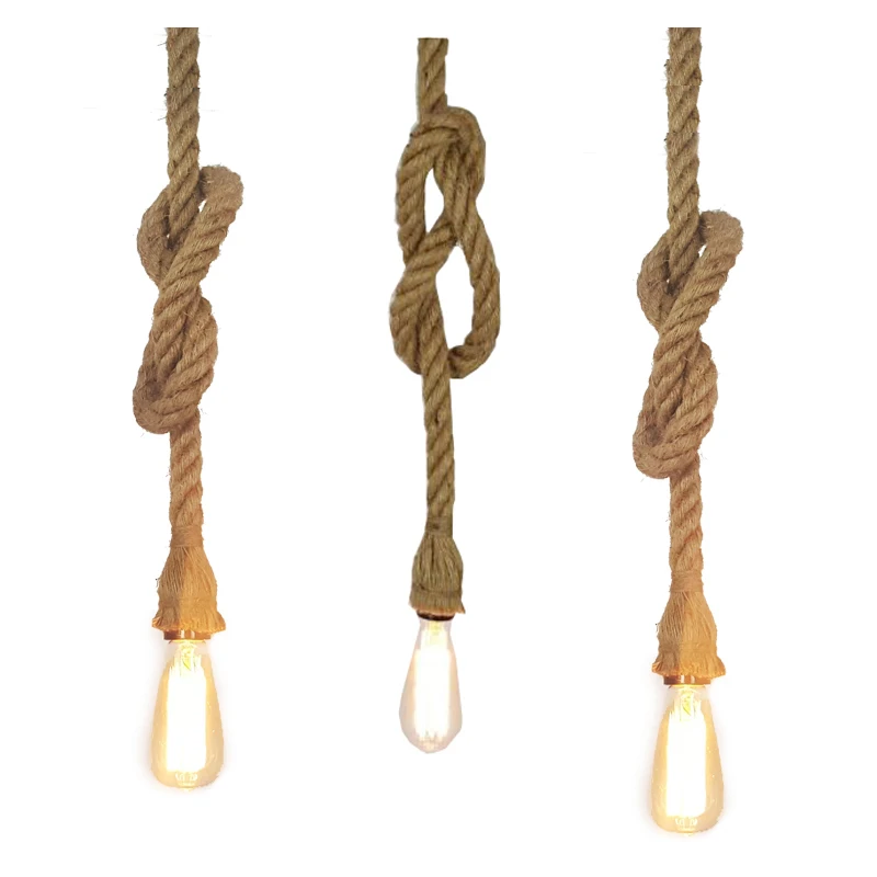 

Edison Bulb American Style For Living Room Retro Vintage Rope Pendant Light Lamp Loft Creative Personality Industrial Lamp