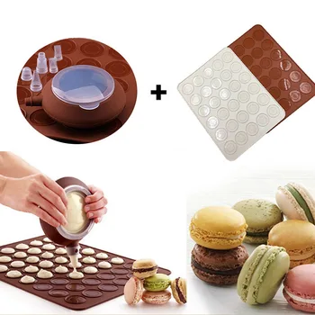 

Oven DIY Decorative Cake Muffin Pastry Mould Macaron Macaroon Baking Mold Silicone Pot Sheet Mat Nozzles Set J2Y