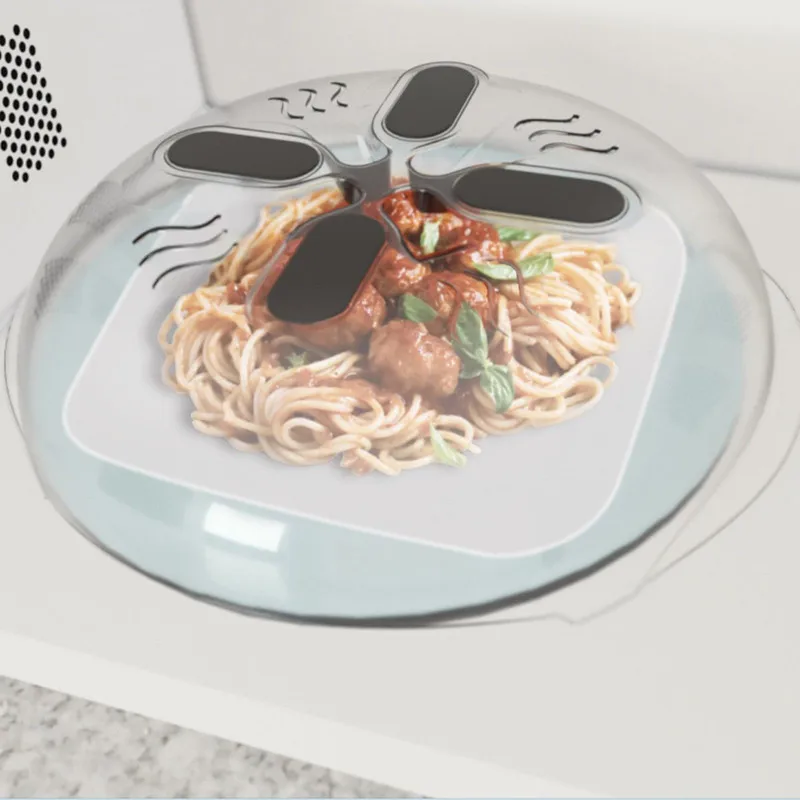 

New Food Splatter Guard Microwave Hover Anti-Sputtering Cover Oven Oil Cap Heated Sealed Plastic Cover Dish Dishes Food Cover