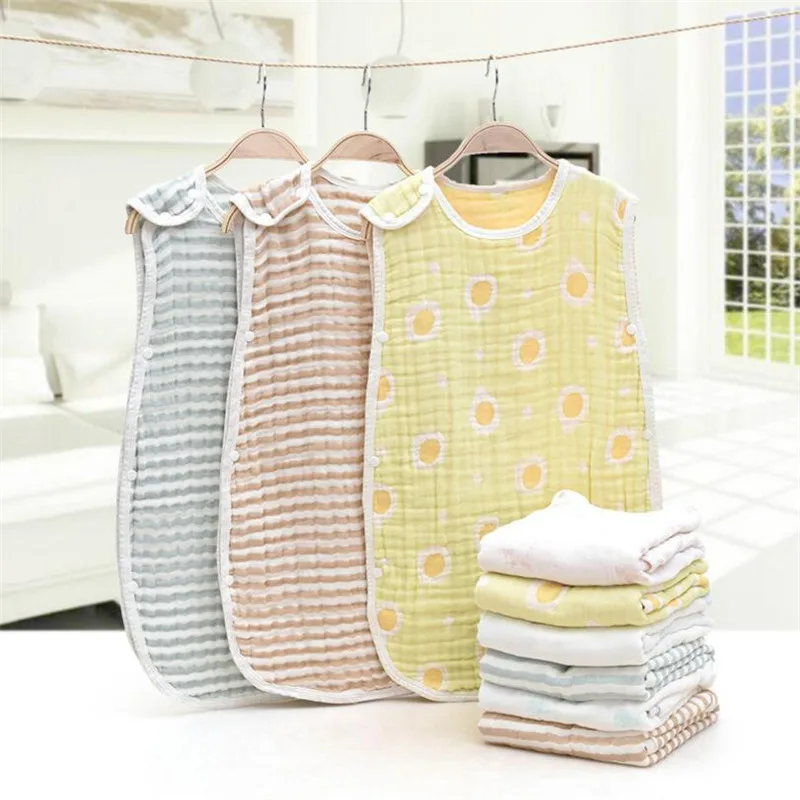 

Natural cotton baby sleeping sack bag wrap baby gauze muslin anti-kicking quilt 6 layers baby sleeping bag baby sleepsacks
