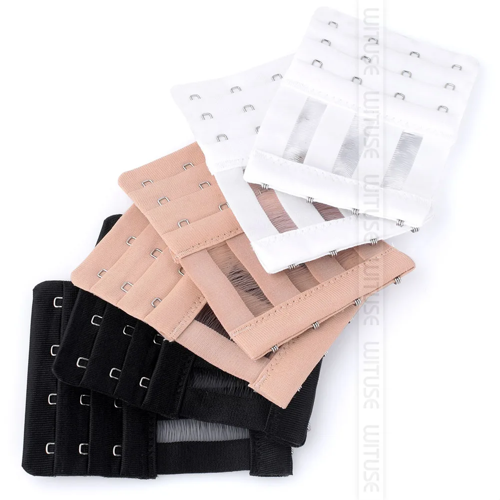 6Pcs 3 Colors Bra Extender Strap Extension 3/4 Hooks Underwear Buckle