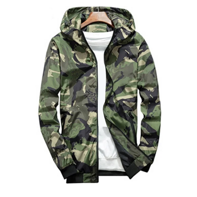 

MJARTORIA Mens Long Sleeve Camouflage Jacket Fashion Zipper Hoodie Jacket Casual Thin Breathable Gym Fitness Sports Coats