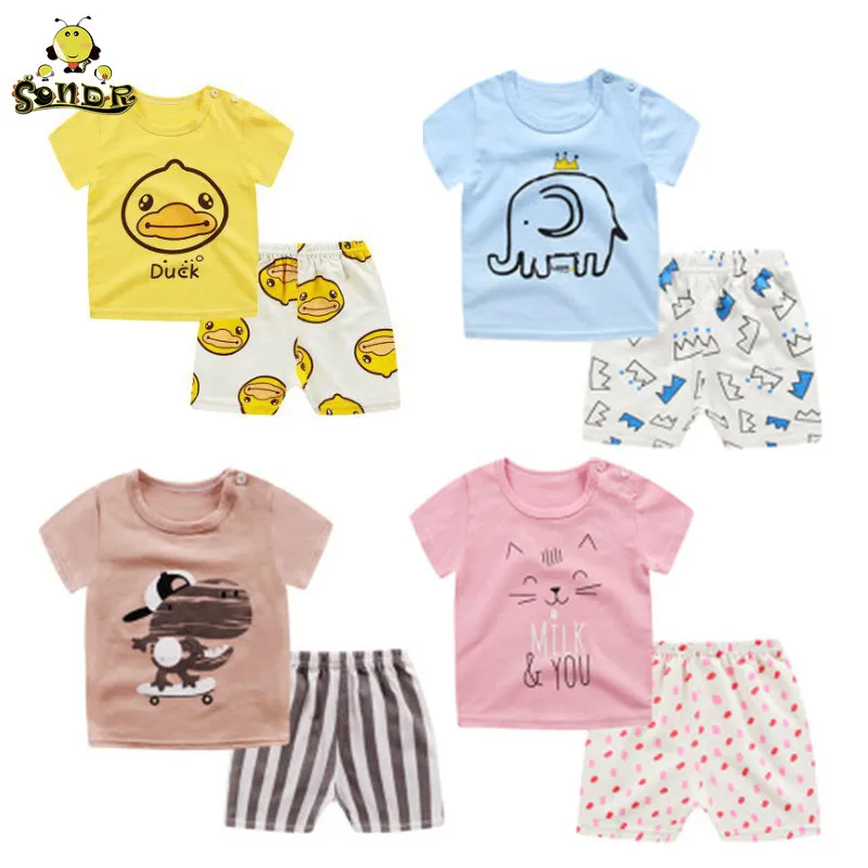 

SONDR Baby clothes boy girls summer T-shirt + pants kids suit children's suit cotton children's tracksuit newborn infant clothes