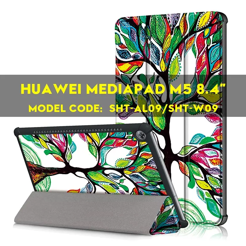 AIEACH чехол для huawei MediaPad M5 10,8 CRM-AL09 CRM-W09 из искусственной кожи смарт-чехол с откидной крышкой держателем для huawei MediaPad M5 8,4 чехол - Цвет: M5 8.4 Big tree