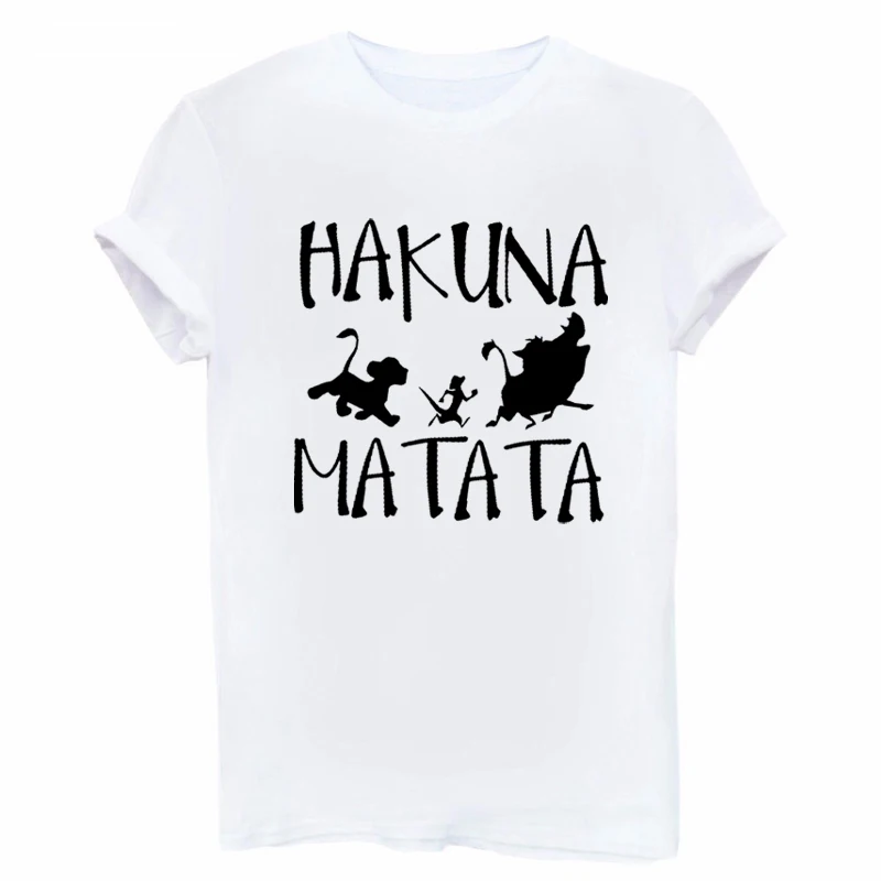 

Summer Casual HAKUNA MATATA Ullzang Lion King Simba Printed Women T Shirt Harajuku Solid Short Sleeve Top Tee