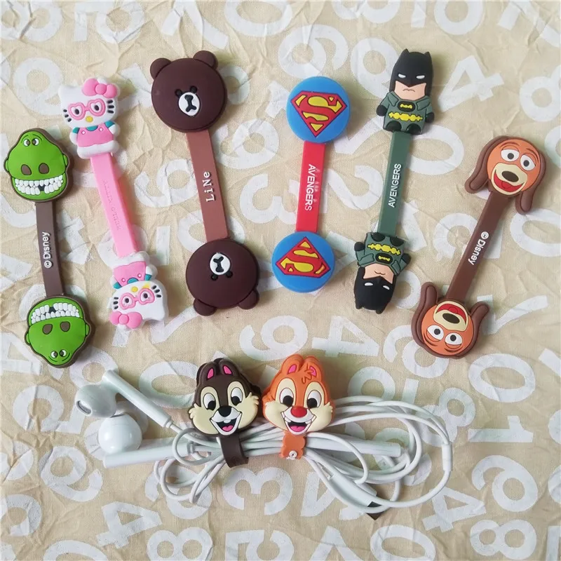 

2Pcs Cartoon Cable Organizer Bobbin Winder Protector Wire Cord Management Marker Holder Cover For Earphone iPhone Sansung MP3
