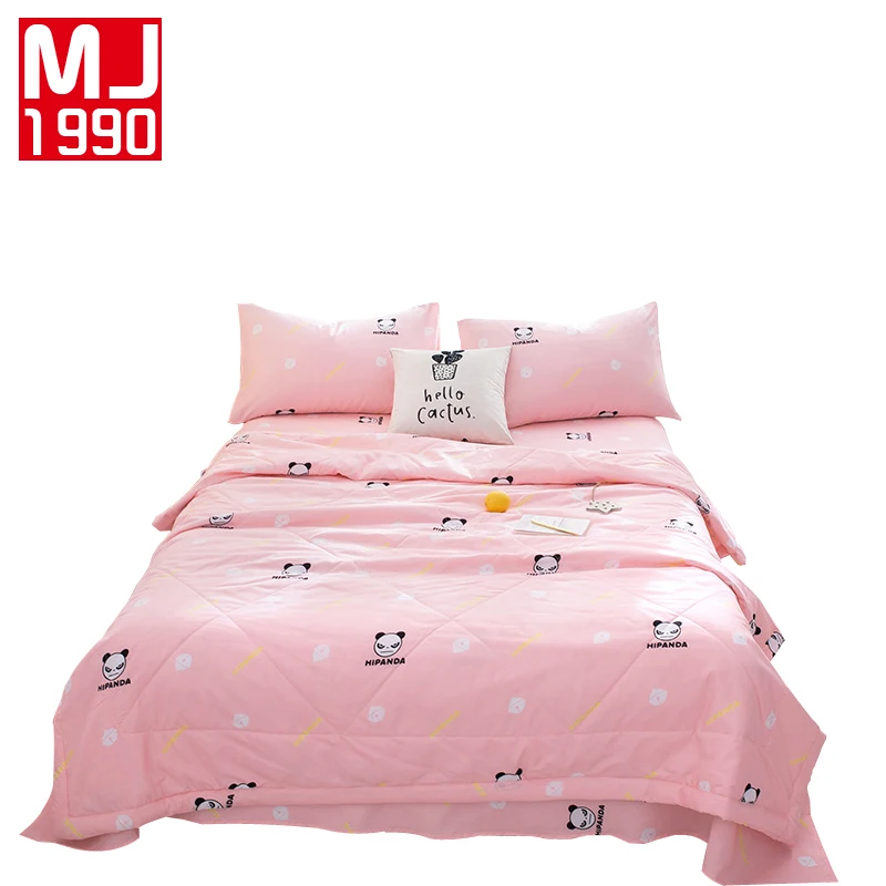 

Cartoon Pink Panda Bedding Sets 3/4pcs Geometric Pattern Bed Linings Summer Quiltting Set Bed Sheet Pillowcases Cover Set