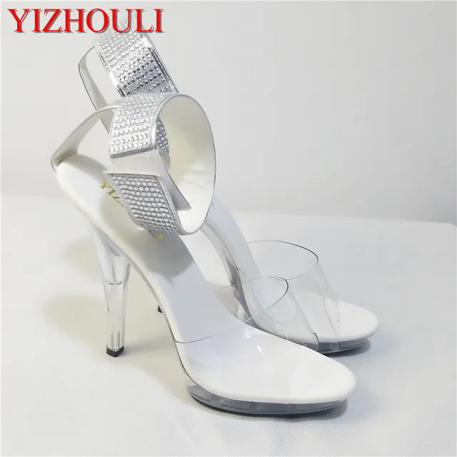 2018 Donna scarpe 5 inch rhinestone wedding scarpe transparent 2018 Donna scarpe 5 inch rhinestone wedding scarpe transparent transparent 35d223