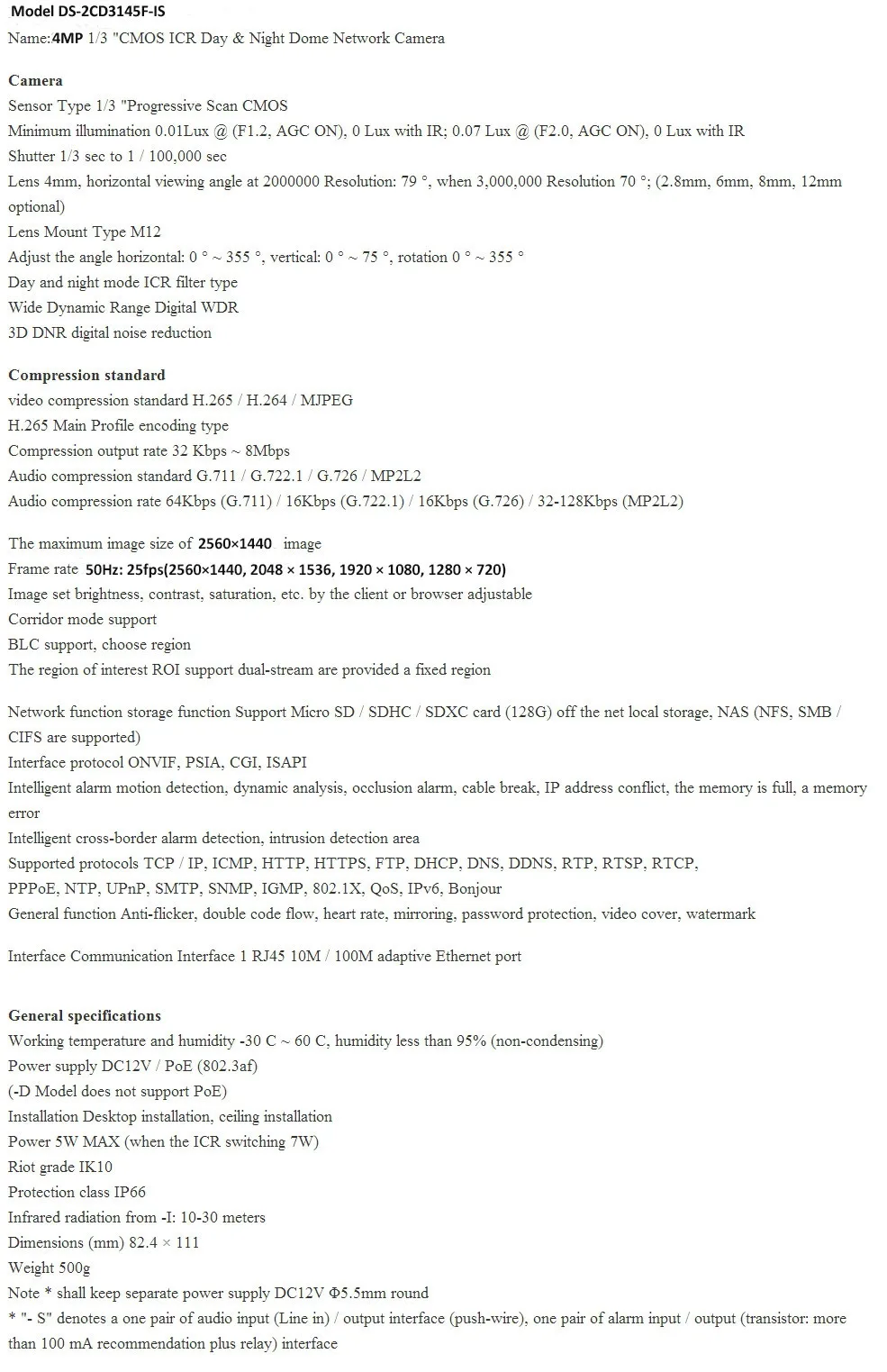 specification