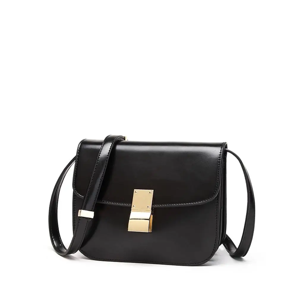 Кожаная классическая стильная женская сумка, женская элегантная модная деловая официальная маленькая сумка через плечо, сумка через плечо - Цвет: Black