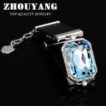 Мужские браслеты Благородный Модный стиль зеленый кристалл кожа цепь серебряный цвет австрийский Кристальный браслет ZYH201