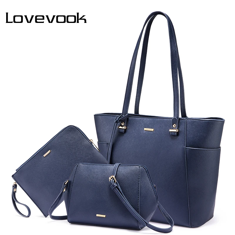 

LOVEVOOK handbags women 3 pcs bag set shoulder crossbody bags female clutch bag ladies messenger bags tote big high quality 2019