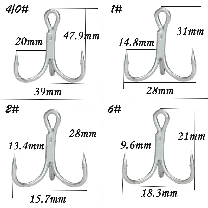 10 шт. рыболовный крючок Высокоуглеродистая сталь тройные Крючки супер острые рыболовные Крючки рыболовные снасти 8#-3/0
