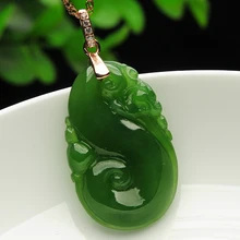 Русский натуральный yu шпинат зеленый его подлинный Хе, Тиан Ю кулон и yu кулон